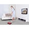 Alpine Industries Cordless Manual Triple Brush Floor and Carpet 11 in. Sweeper in Red ALP469-RED-NEW-MK - alternate 4
